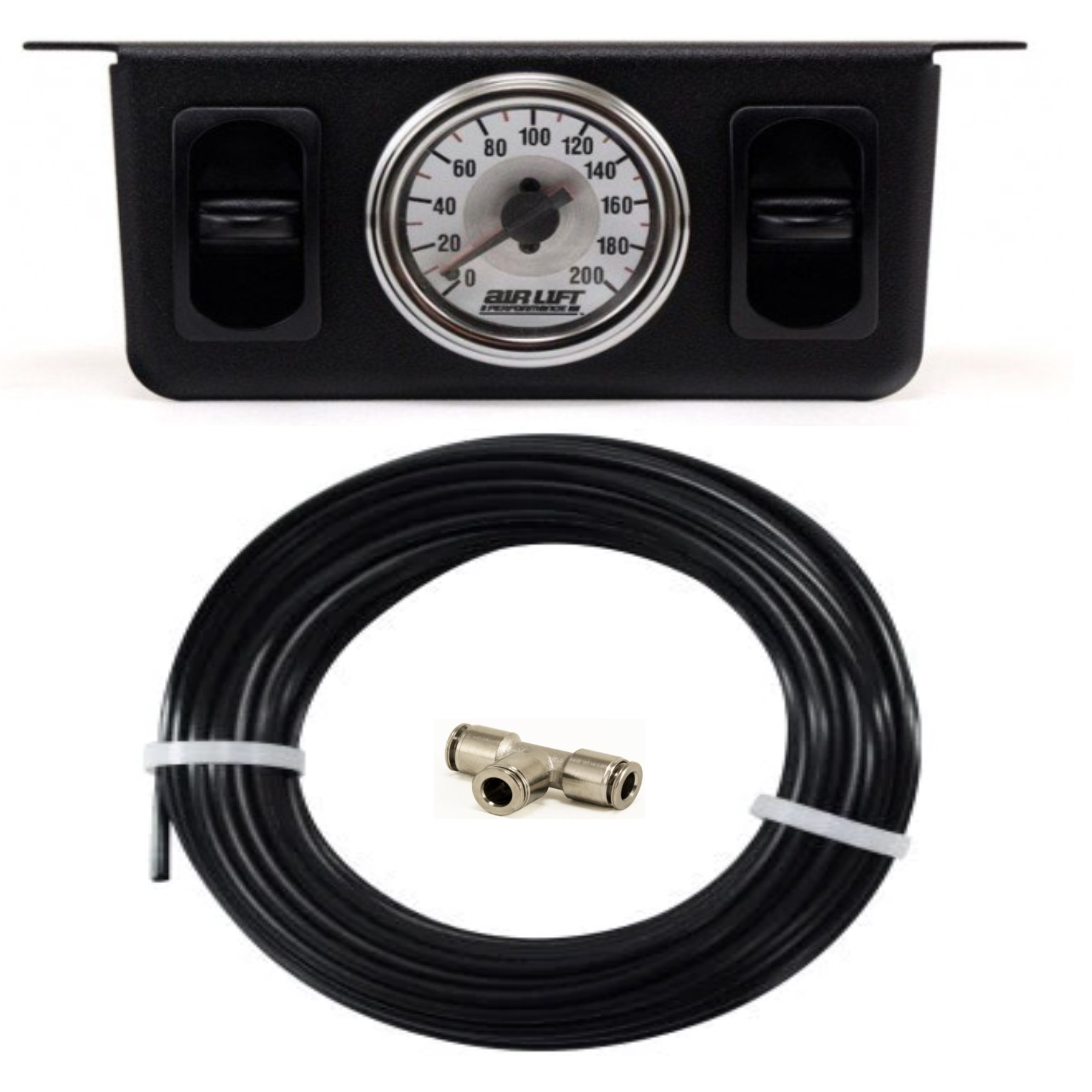 thumbnail image 2 of Air Lift 26229 2-Paddle Valve Gauge Panel Kit – With 50ft 1/4” Hose & Union Tees 2 of 4
