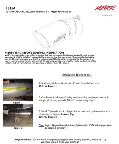 MBRP T5154 Exhaust Tip install instructions