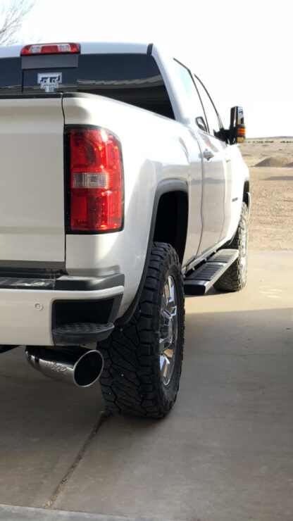 MBRP T5154 Exhaust Tip Installed on White Chevy