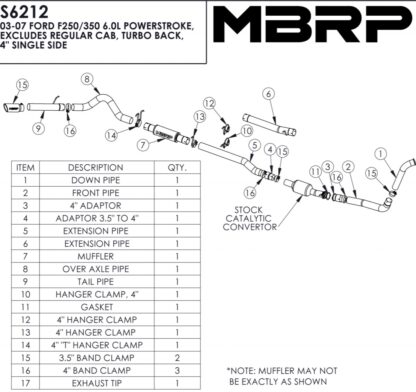 MBRP S6212AL 4" TurboBack Exhaust for Ford Powerstroke 6.0L