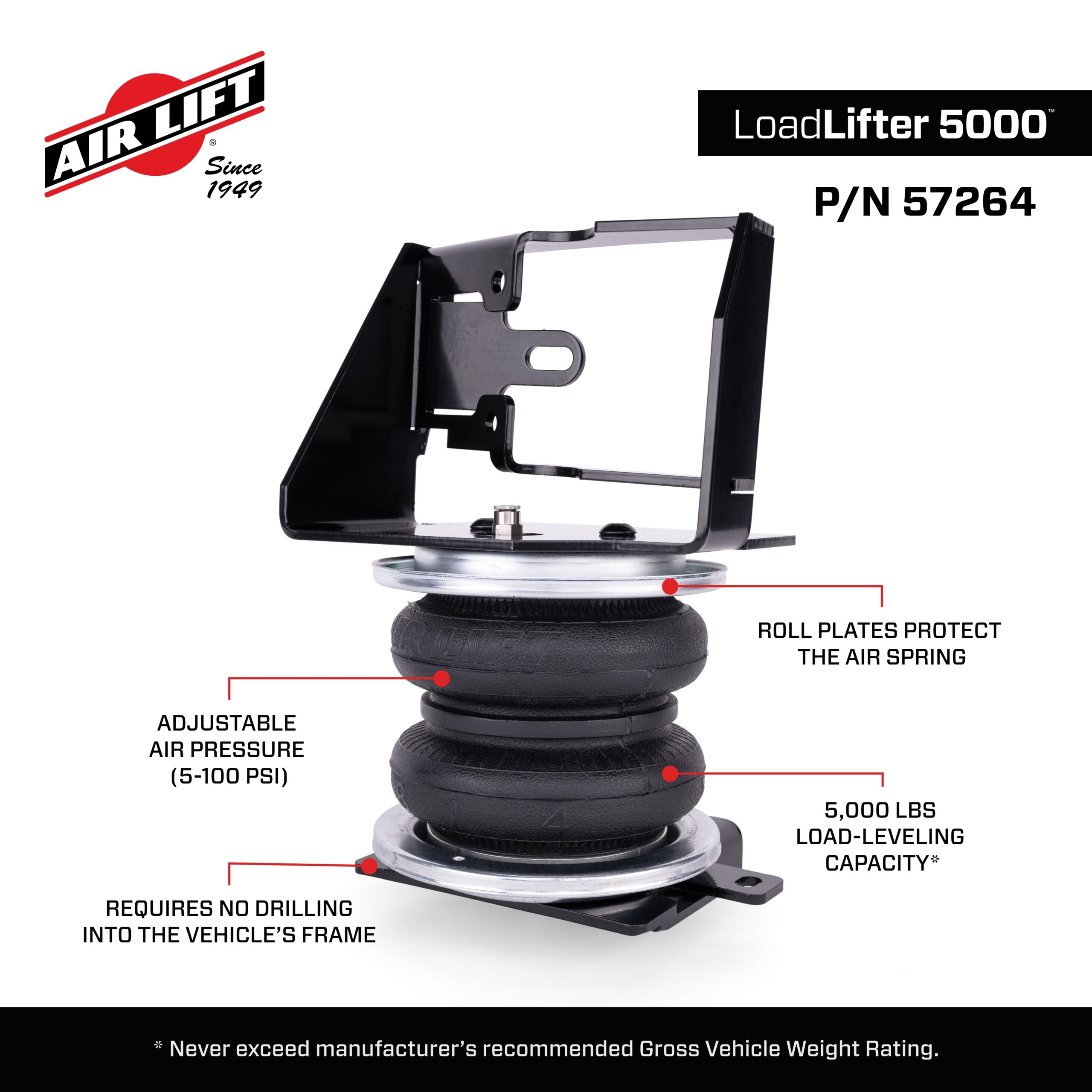 Air Lift 57264 LoadLifter 5000 Air Bag | Toyota Sequoia 4WD - Image 3