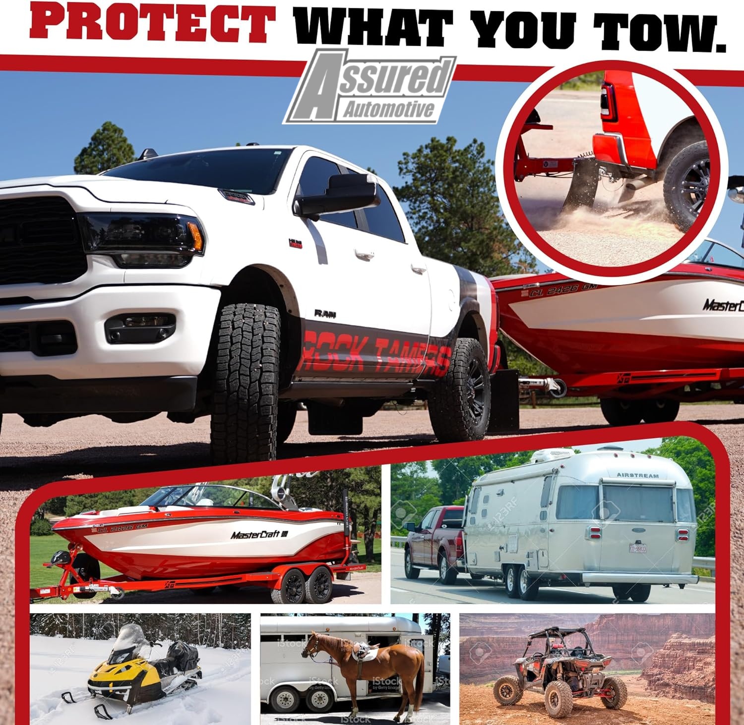 Rock Tamers 00108 Mud Guards MudFlaps Adjustable Width | 2" Receiver - Image 3